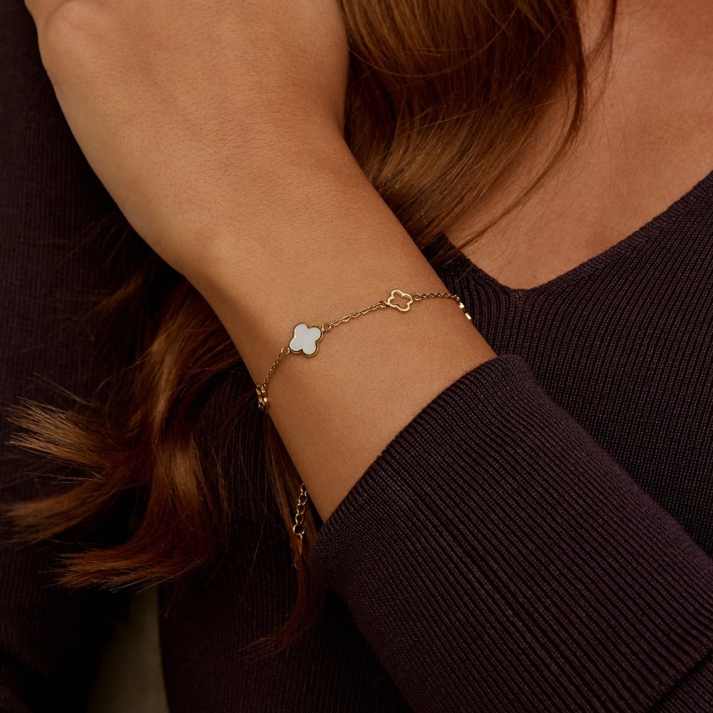 Pulseira Lucia com Trevo de Quatro Folhas