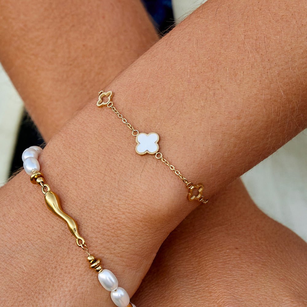 Pulseira Lucia com Trevo de Quatro Folhas