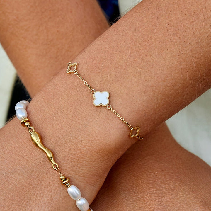 Pulseira Lucia com Trevo de Quatro Folhas