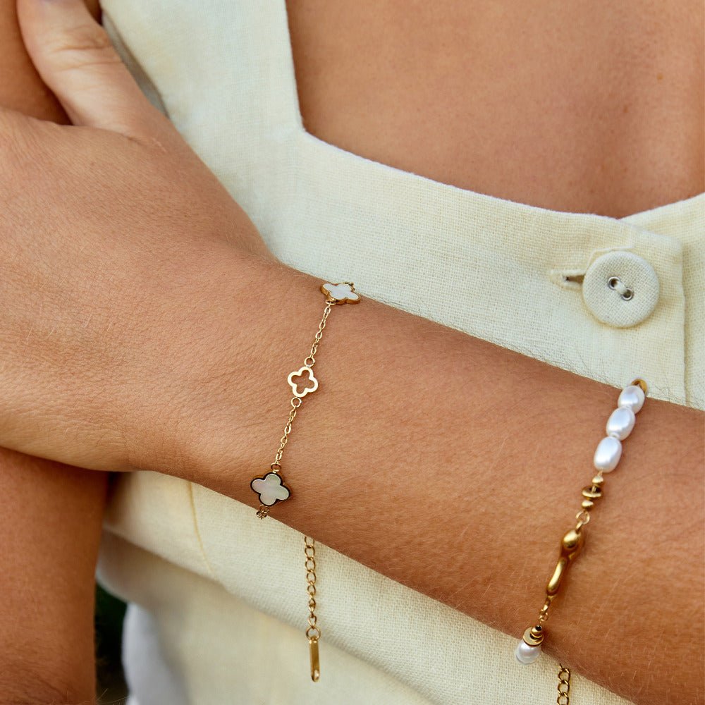 Pulseira Lucia com Trevo de Quatro Folhas