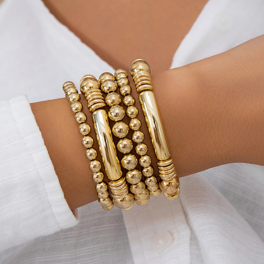 Conjunto de Pulseiras de Contas Grossas