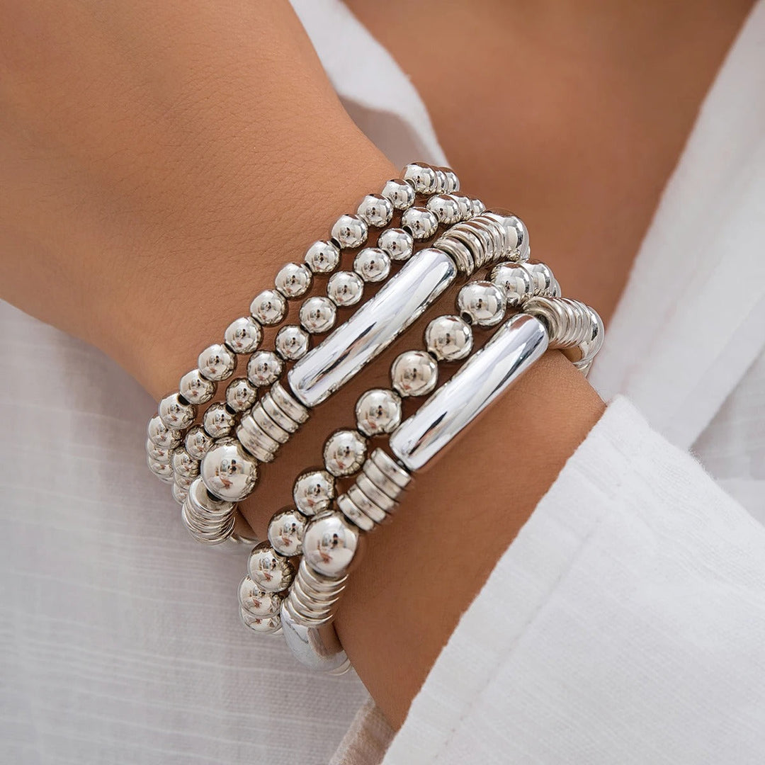 Conjunto de Pulseiras de Contas Grossas