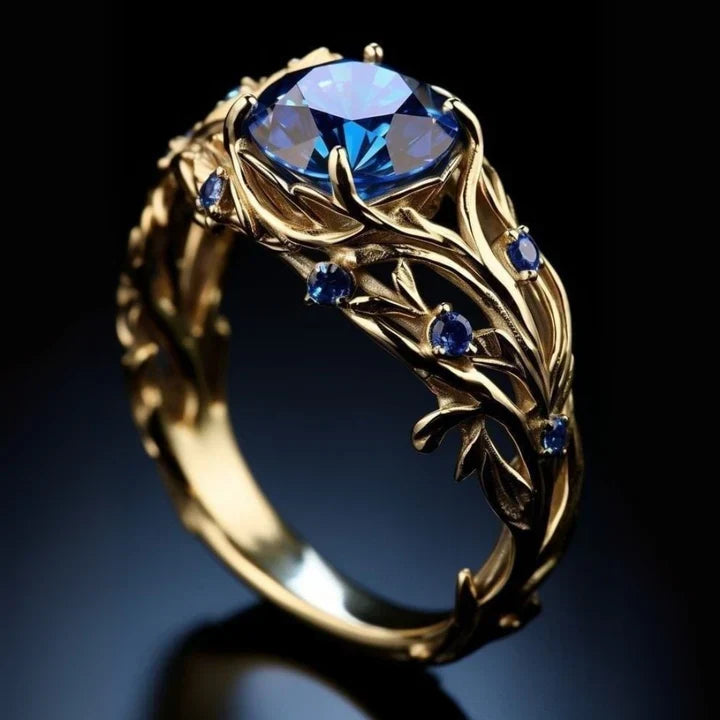 Anel Exótico Sonho Azul com Cristal