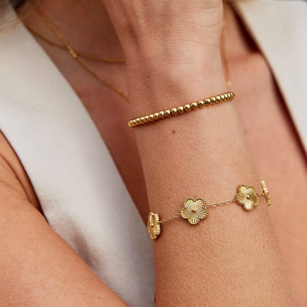 Pulseira de Contas Dourada Nila