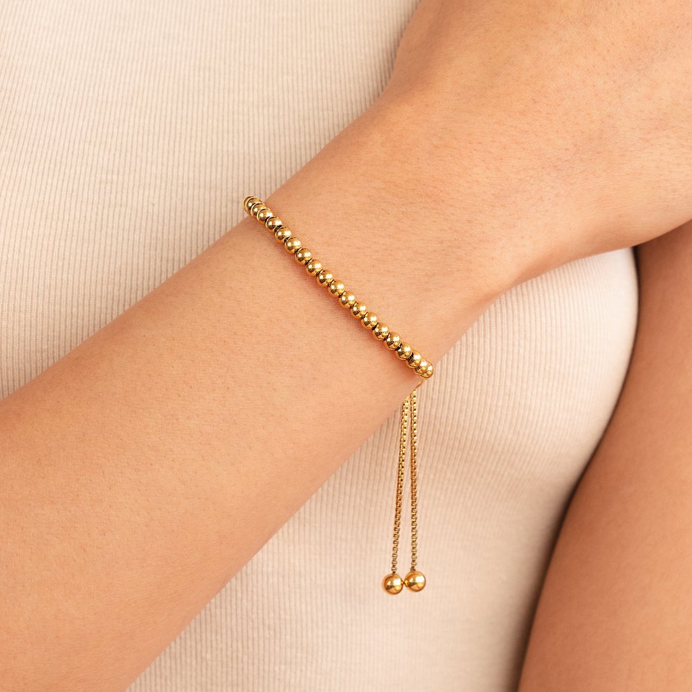Pulseira de Contas Dourada Nila