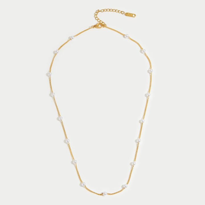 Colar de Pérolas em Ouro Puro