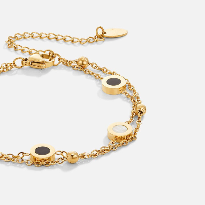 Pulseira de Ónix e Pedra Branca