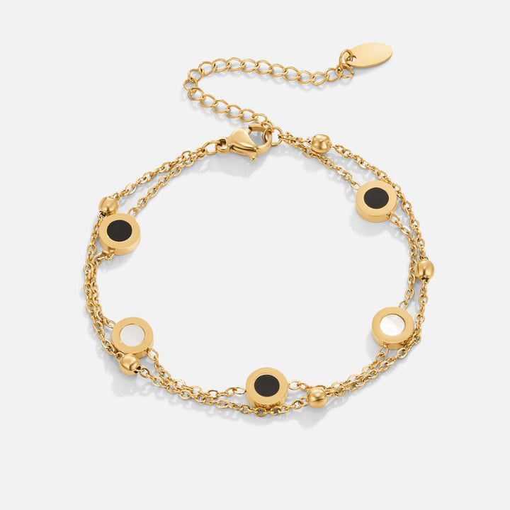 Pulseira de Ónix e Pedra Branca