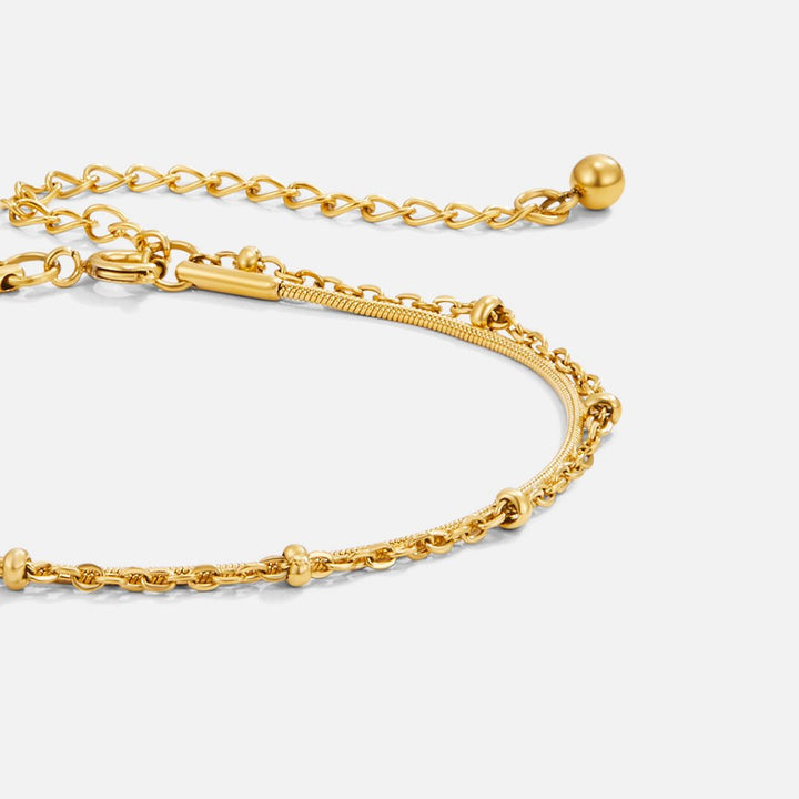 Pulseira Dourada em Camadas Pia