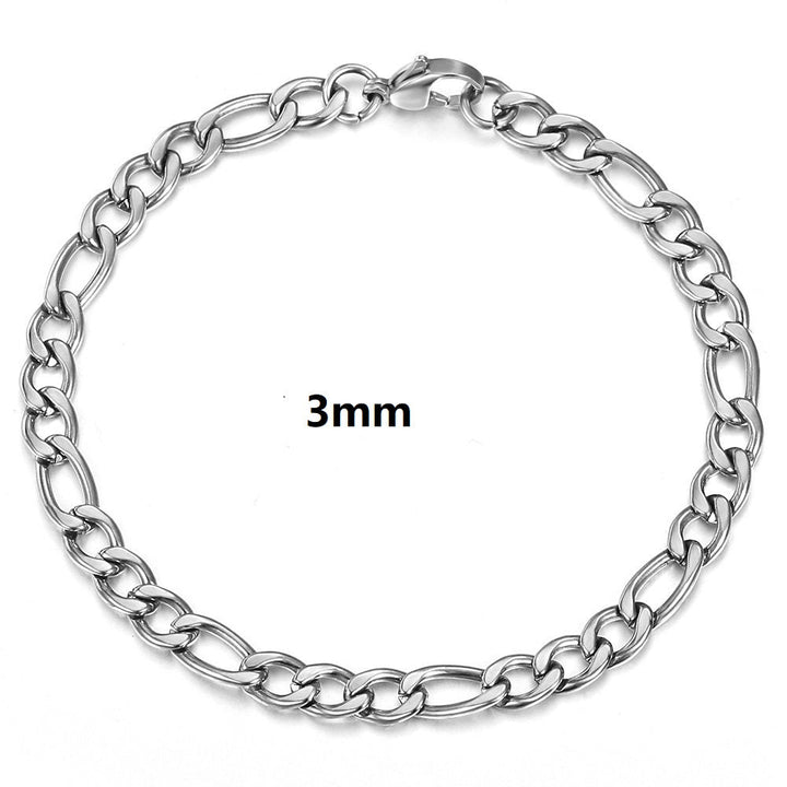 Pulseira com Corrente Figaro, Banhada a Ouro 14K