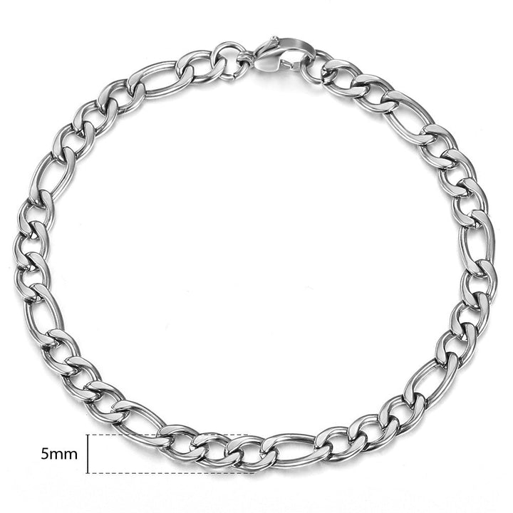 Pulseira com Corrente Figaro, Banhada a Ouro 14K
