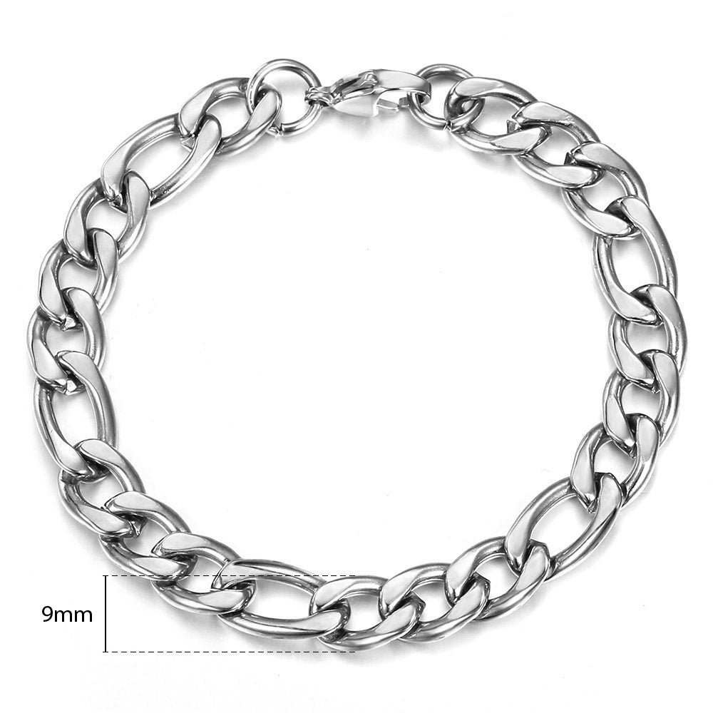 Pulseira com Corrente Figaro, Banhada a Ouro 14K