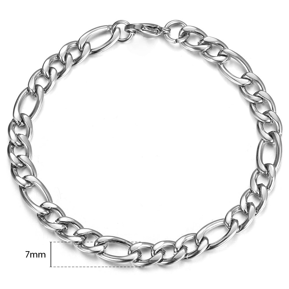 Pulseira com Corrente Figaro, Banhada a Ouro 14K