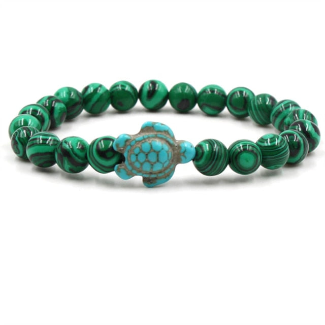 Pulseiras Únicas de Contas Naturais com Tartaruga