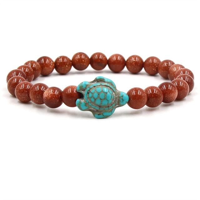 Pulseiras Únicas de Contas Naturais com Tartaruga