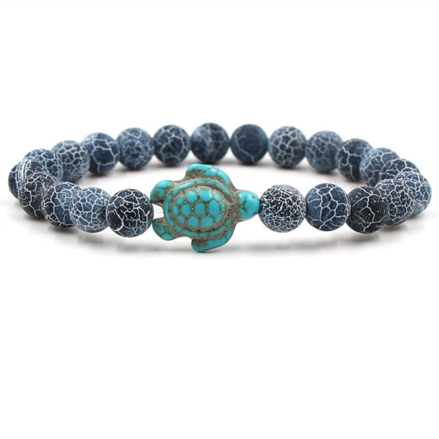 Pulseiras Únicas de Contas Naturais com Tartaruga
