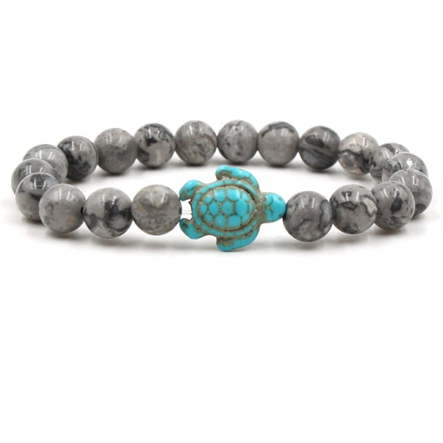 Pulseiras Únicas de Contas Naturais com Tartaruga