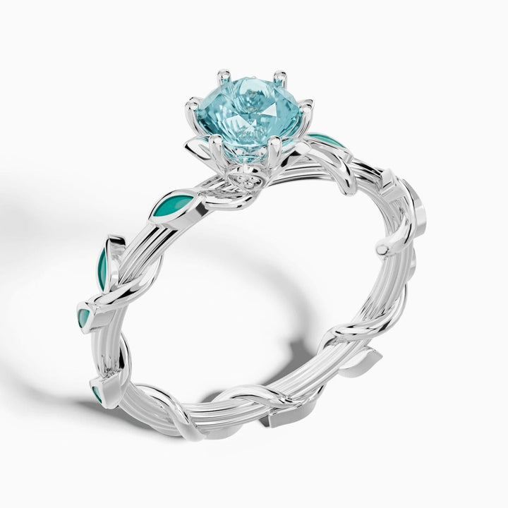 Anel Promise Rose – Água-Marinha