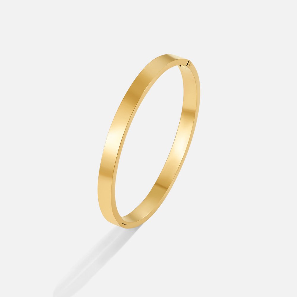 Bracelete Rígida Dourada Rina