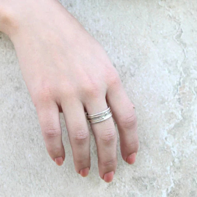 Anel Shine – Vintage Prateado com Camadas Douradas