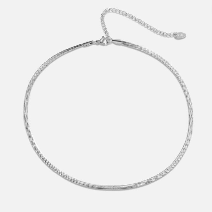 Colar Prateado Sarya com Corrente Serpente