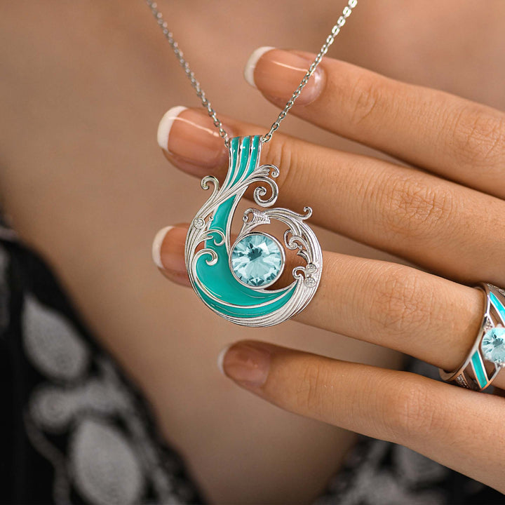 Colar Savanna Swirl – Água-Marinha