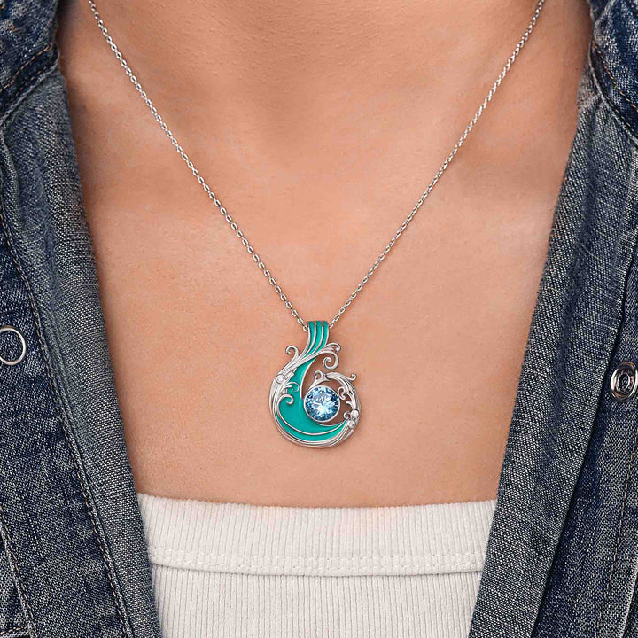 Colar Savanna Swirl – Água-Marinha