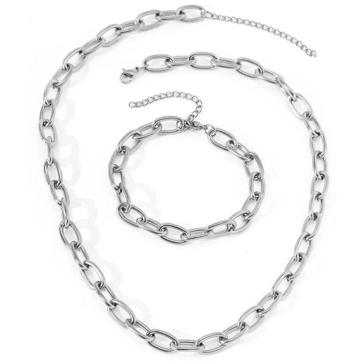 Conjunto de Colar e Pulseira Paperclip