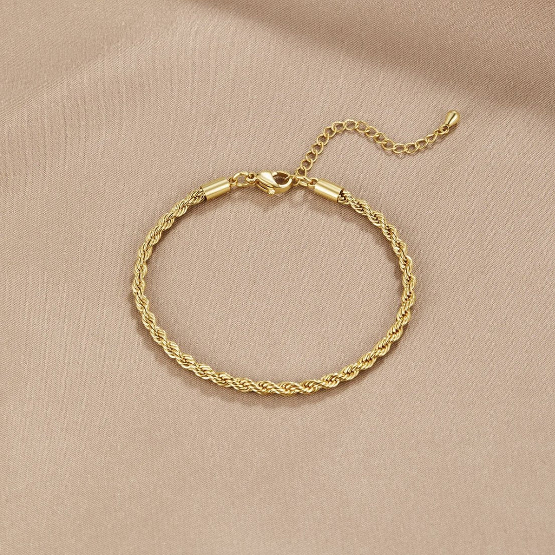Pulseira Dourada Torcida Elegante