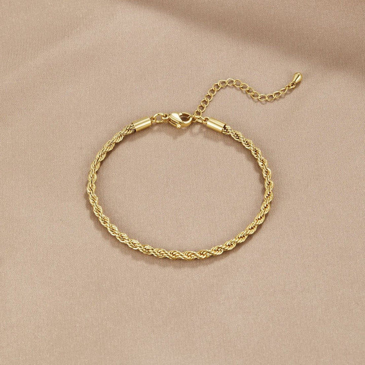 Pulseira Dourada Torcida Elegante