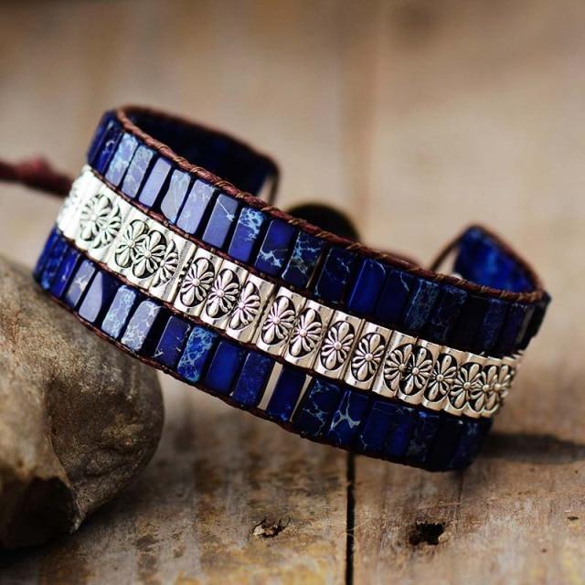 Pulseira Envolvente Boho com Lótus