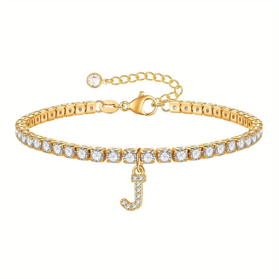 Pulseira Ténis com Inicial Brilhante A–Z