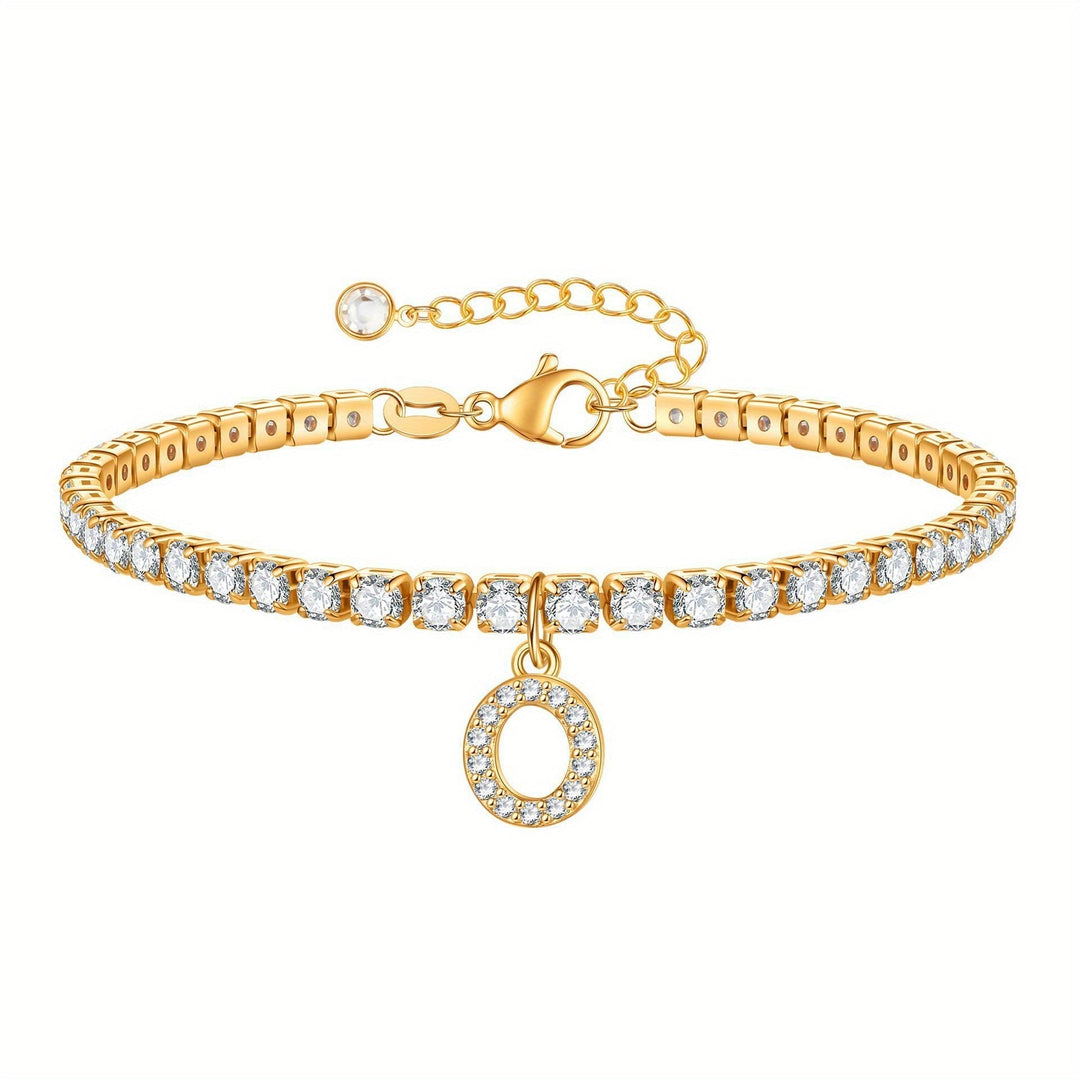 Pulseira Ténis com Inicial Brilhante A–Z