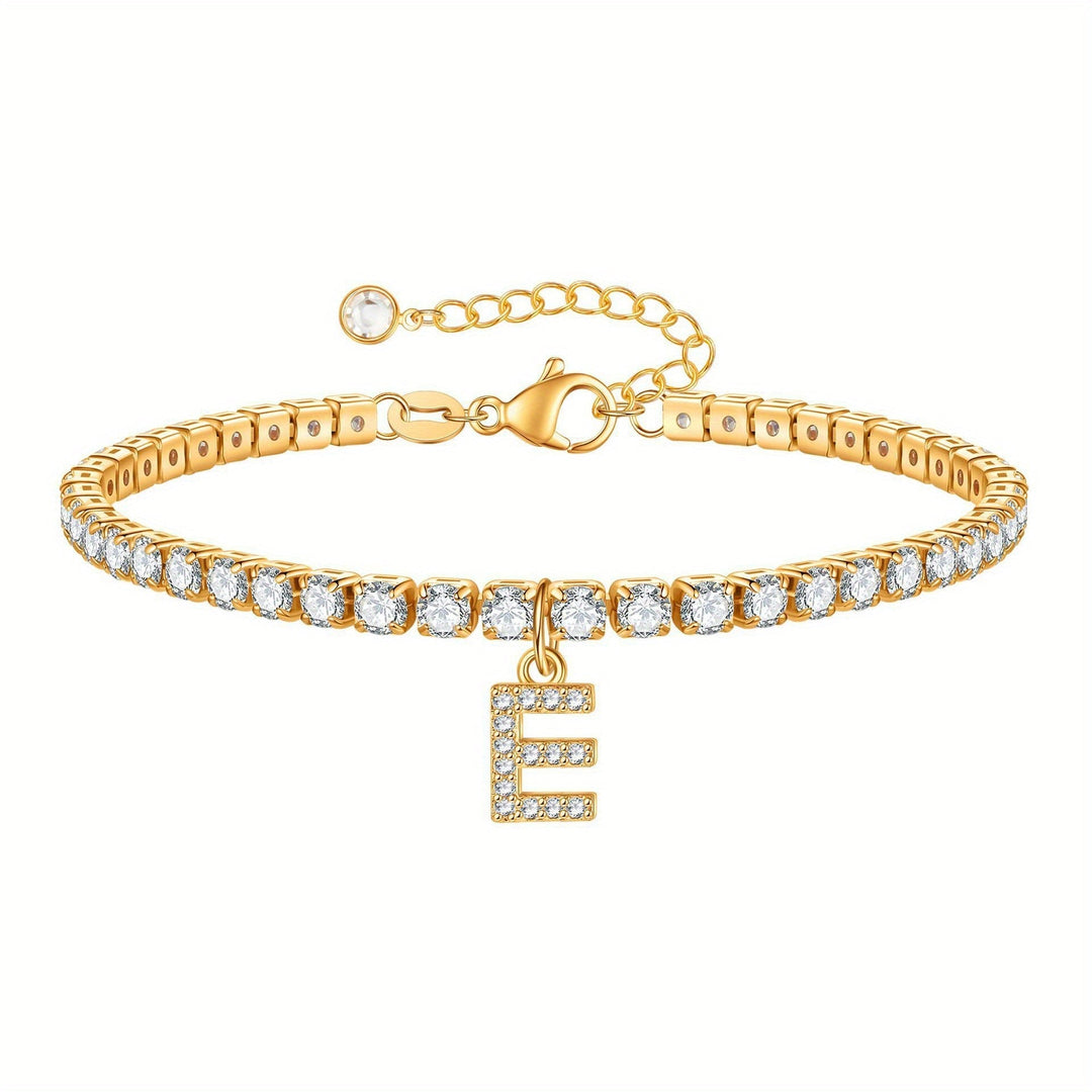 Pulseira Ténis com Inicial Brilhante A–Z