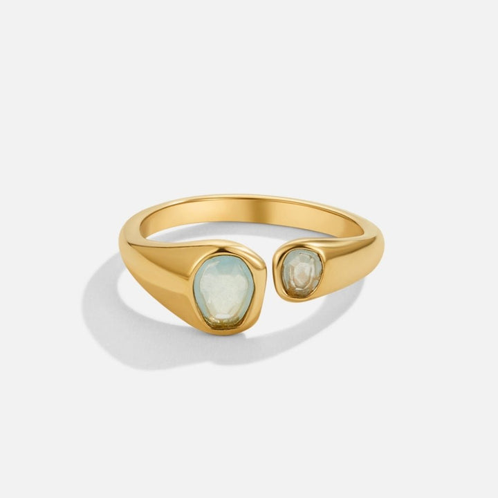 Anel Vintage Envolvente com Água-Marinha