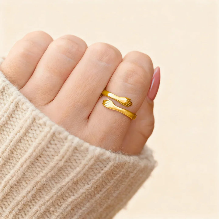 Anel Abraço Dourado Minha Querida Neta