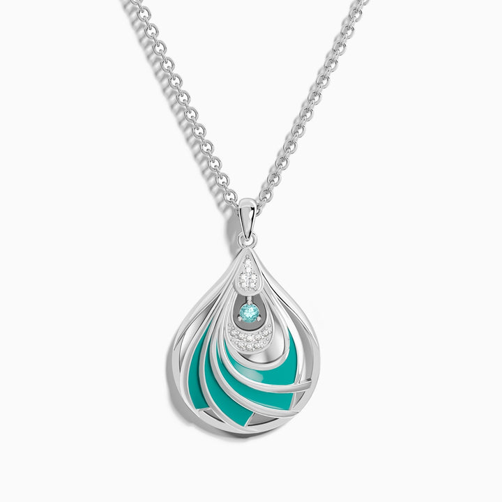 Colar Zephyr em Forma de Gota – Água-Marinha