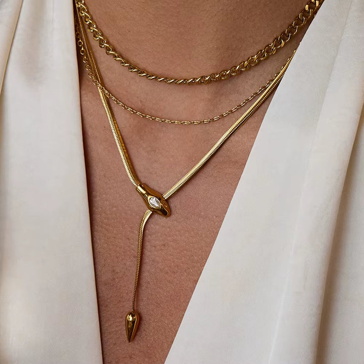 Conjunto de Colares Serpente 18K